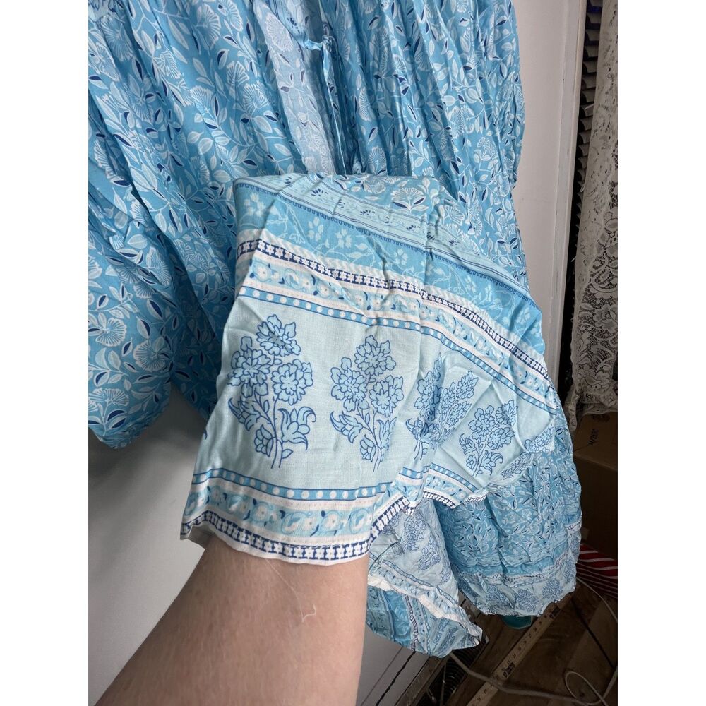 UMGEE NWT Boutique Boho Blue Kimono Jacket Stevie Nicks Gypsy Festival S M L - Picture 4 of 10